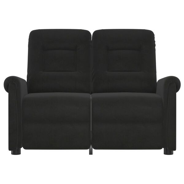 vidaXL Fauteuil de massage inclinable à 2 places noir tissu microfibre
