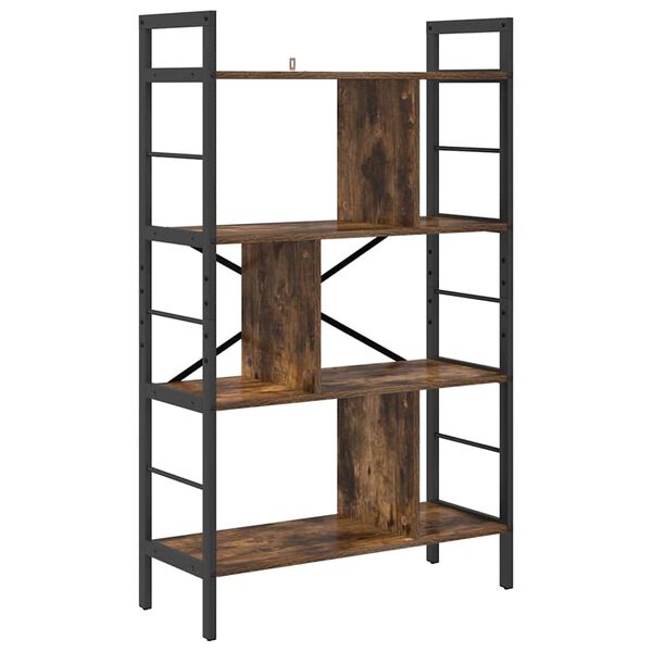 vidaXL &Eacute;tag&egrave;re Ch&ecirc;ne fum&eacute; 75 x 30 x 123,5 cm Bois d'ing&eacute;nierie