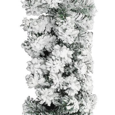 vidaXL Guirlande de Noël avec LED et neige floquée Vert 5 m PVC