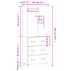 vidaXL Buffet haut Sonoma gris 69,5x34x180 cm Bois d'ing&eacute;nierie