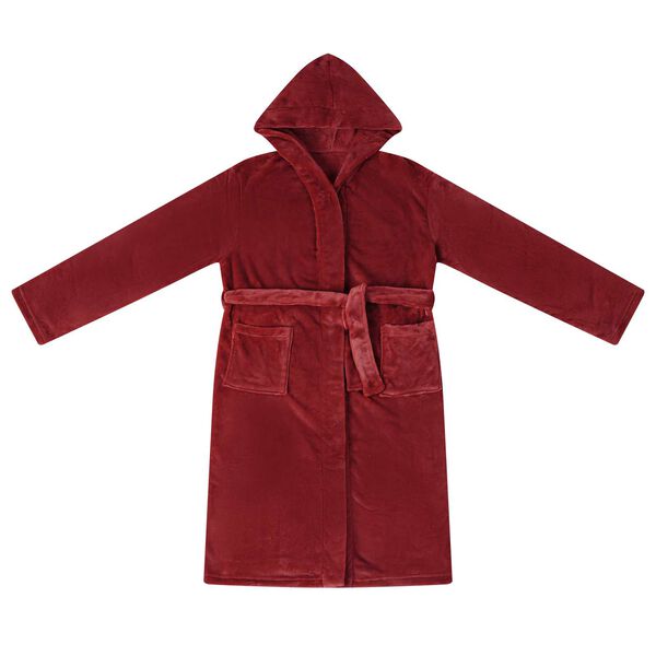 vidaXL Peignoir avec capuche Rouge Bordeaux xxl Flanelle
