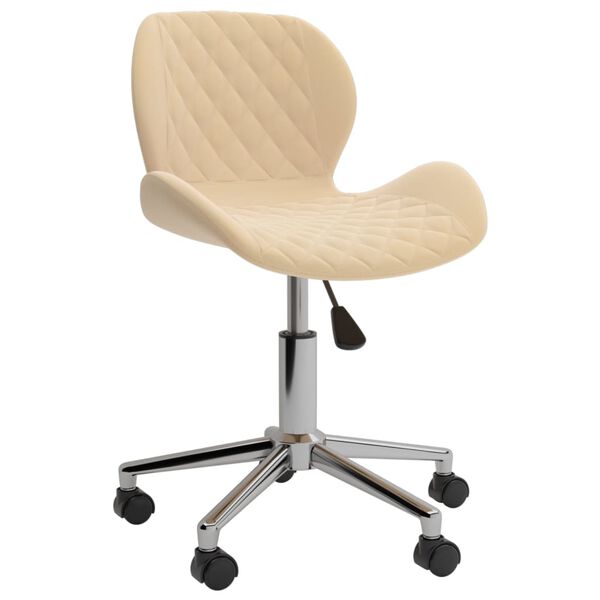 vidaXL Chaises pivotantes &agrave; manger lot de 2 Cr&egrave;me Velours