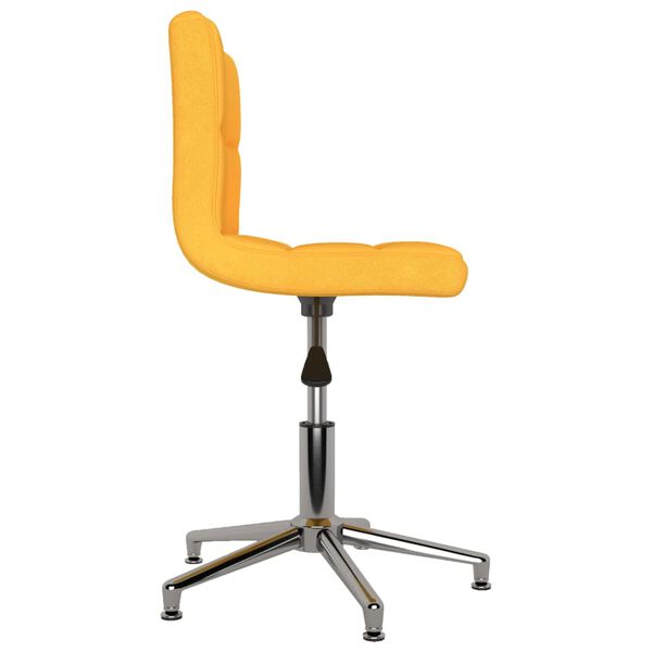 vidaXL Chaise pivotante de bureau Jaune moutarde Tissu