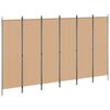 vidaXL Paravent &agrave; 6 panneaux Beige 300 x 180 cm Tissu