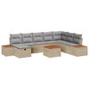 vidaXL Ensemble de canap&eacute; de jardin 9 pcs Beige Poly rotin