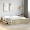 vidaXL Cadre de lit avec tiroirs sans matelas ch&ecirc;ne sonoma 140x200 cm