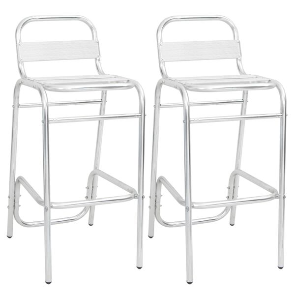 vidaXL Tabourets empilables de bar lot de 2 Aluminium