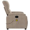 vidaXL Fauteuil inclinable de massage taupe tissu microfibre