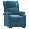 vidaXL Fauteuil de massage Bleu Velours
