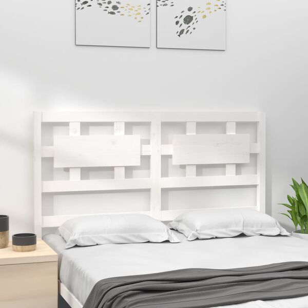 vidaXL T&ecirc;te de lit blanc 185,5x4x100 cm bois massif de pin