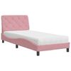 vidaXL Lit avec matelas rose 90x200 cm velours