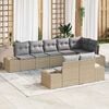 vidaXL Ensemble de canap&eacute; de jardin 8 pcs Beige et Gris clair