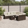 vidaXL Salon de jardin avec coussins 9 pcs marron r&eacute;sine tress&eacute;e