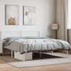 vidaXL Cadre de lit m&eacute;tal sans matelas et t&ecirc;te de lit blanc 120x190 cm