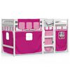 vidaXL Lit mezzanine enfants avec rideaux sans matelas rose 80x200cm