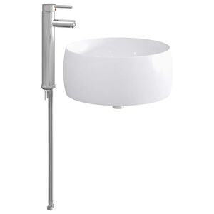 vidaXL Lavabo avec robinet et &eacute;vacuation Chrome 38,5 x 38,5 x 16 cm