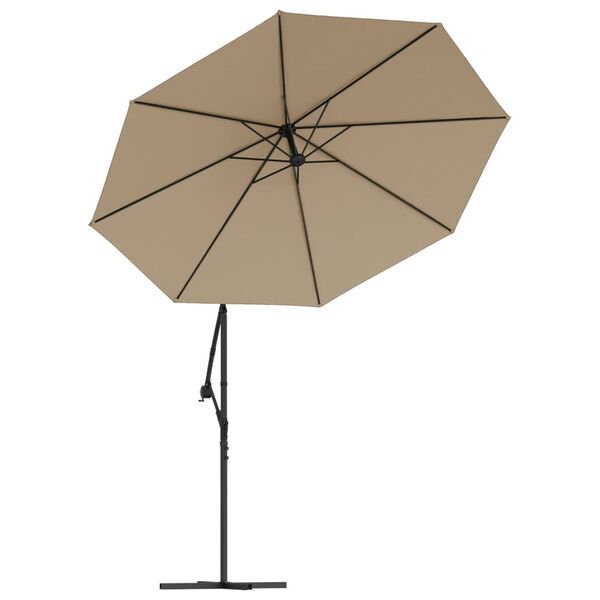 vidaXL Tissu de rechange pour parasol d&eacute;port&eacute; taupe 350 cm