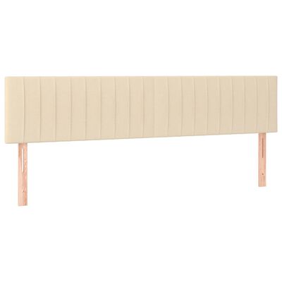 vidaXL Sommier à lattes de lit avec matelas Crème 200x200 cm Tissu