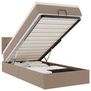 VidaXL Lit ottoman et matelas cappuccino 90x190 cm similicuir