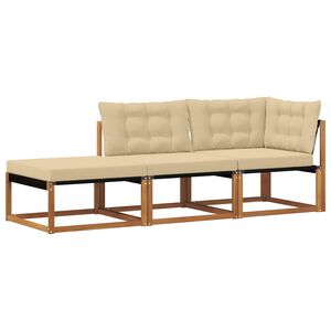vidaXL 3 pc Unit&eacute;s de sofa sectionnel d'ext&eacute;rieur Bois d'Acacia Massif