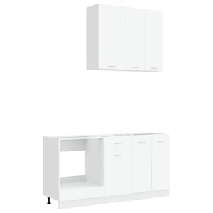 vidaXL Unit&eacute; de cuisine LYON 5 pc Blanc Bois d'ing&eacute;nierie