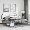 vidaXL Cadre de lit m&eacute;tal sans matelas avec t&ecirc;te de lit noir 183x213cm