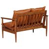 vidaXL Canap&eacute; &agrave; 2 places Cuir v&eacute;ritable avec bois d'acacia Marron