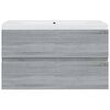 vidaXL Meuble lavabo avec bassin int&eacute;gr&eacute; Sonoma gris Bois d'ing&eacute;nierie