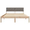 vidaXL Cadre de lit Marron et taupe 150 x 200 cm Bois massif en pin