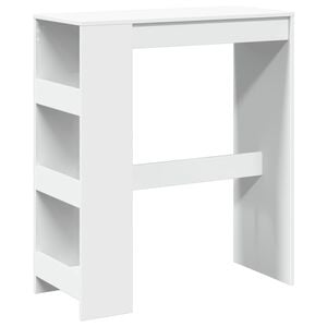 vidaXL Table de bar et &eacute;tag&egrave;res blanc 90x40x103,5 cm bois d'ing&eacute;nierie