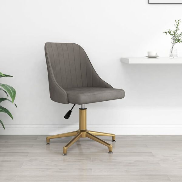 vidaXL Chaise pivotante &agrave; manger Gris clair Velours