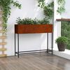 vidaXL Bac de jardin sur&eacute;lev&eacute; Rouill&eacute; 100 x 26 x 82 cm Acier patin&eacute;