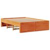 vidaXL Lit biblioth&egrave;que sans matelas cire marron 140x190 cm pin massif