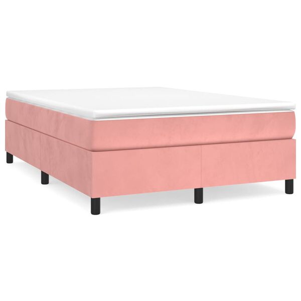 vidaXL Cadre de lit rose 140x190 cm velours
