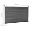 vidaXL Ensemble de panneau de cl&ocirc;ture WPC 699x105 cm Noir