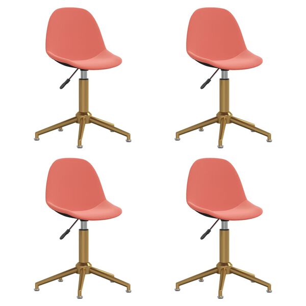 vidaXL Chaises &agrave; manger pivotantes lot de 4 Rose Velours