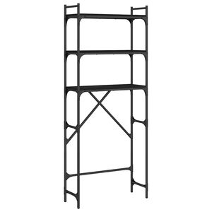 vidaXL &Eacute;tag&egrave;re de lave-linge noir 67x25x163 cm bois d'ing&eacute;nierie