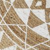 vidaXL Tapis fait &agrave; la main Jute avec imprim&eacute; blanc 90 cm