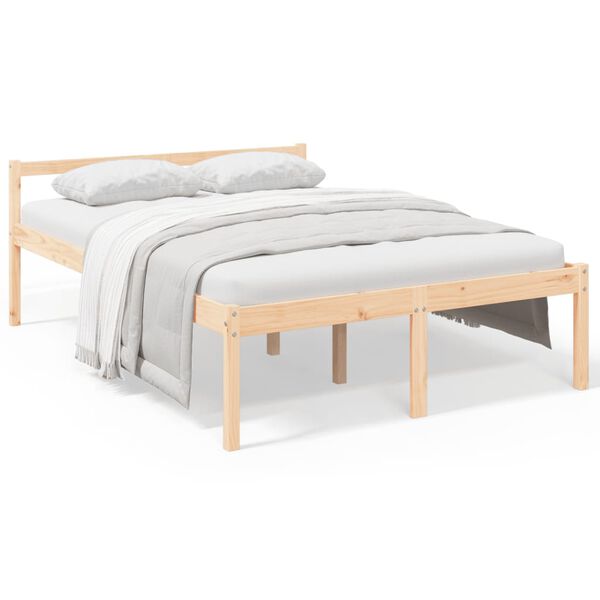 vidaXL Lit pour personne &acirc;g&eacute;e sans matelas 140x190 cm bois pin massif