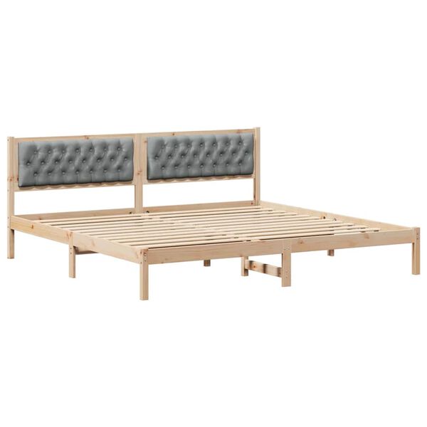 vidaXL Cadre de lit Gris clair 200 x 200 cm Pin massif