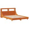 vidaXL Cadre de lit sans matelas cire marron 135x190cm bois pin massif