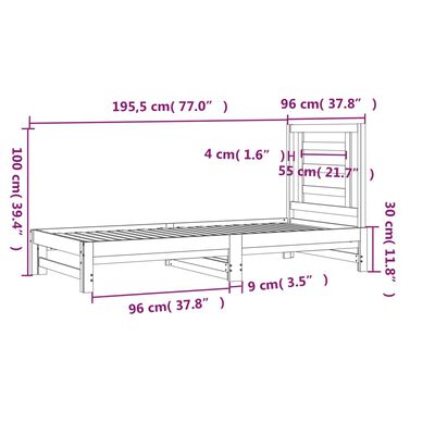 vidaXL Lit coulissant sans matelas blanc 2x(90x190) cm