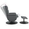 vidaXL Fauteuil inclinable avec repose-pied gris similicuir