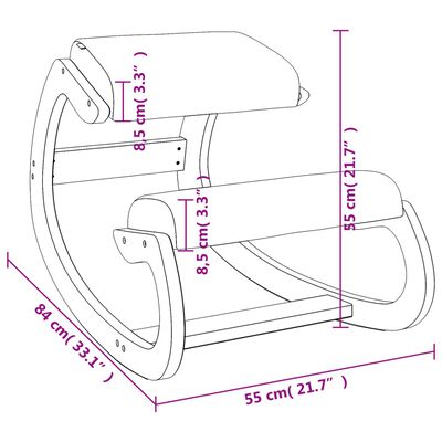 vidaXL Chaise assis-genoux crème 55x84x55 cm contreplaqué de bouleau