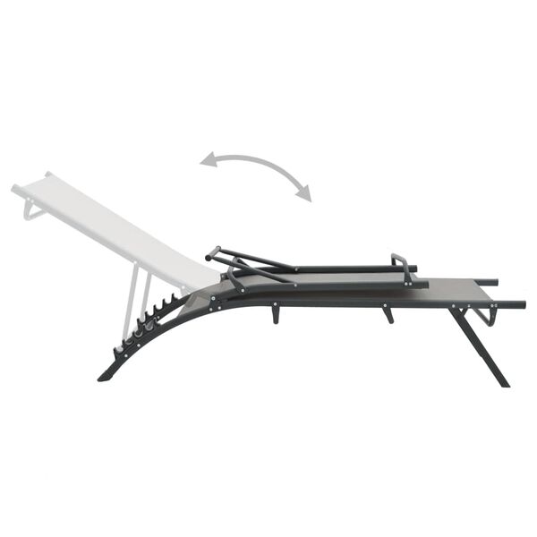 vidaXL Chaises longues lot de 2 Textil&egrave;ne et acier