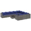 vidaXL Salon de jardin 11 pcs avec coussins gris r&eacute;sine tress&eacute;e