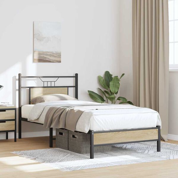 vidaXL Cadre de lit sans matelas ch&ecirc;ne sonoma 90x190 cm