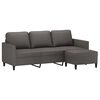 vidaXL Canap&eacute; &agrave; 3 places avec repose-pieds Gris 180 cm Similicuir