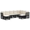 vidaXL Ensemble de canap&eacute; de jardin 9 pcs Noir polyrotin