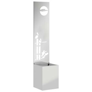 vidaXL Écran de confidentialité de jardin Fretwork Argent 32 x 140 cm